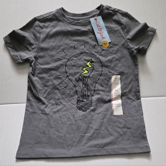 Cat & Jack Other - NWT Cat & Jack Gray T-Shirt with Lightbulb Design Size: XS (4/5)